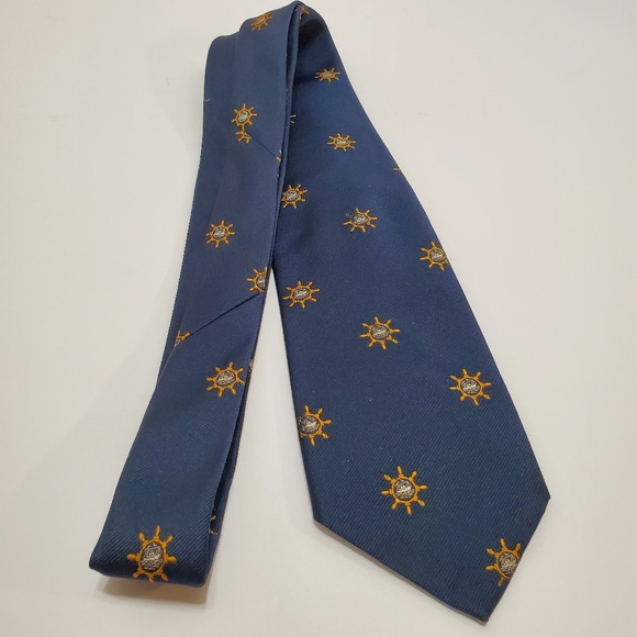 Givenchy Necktie Blue Geometric Repp Neck Tie Repp Fabric Nautical Theme - Picture 2 of 5
